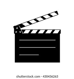 Movie clapperboard on white background, isolated vector icon 