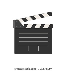 Movie clapperboard on white background. Vector illustration in trendy style