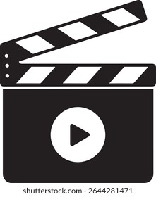Design de vetor de silhueta de prancheta de filme