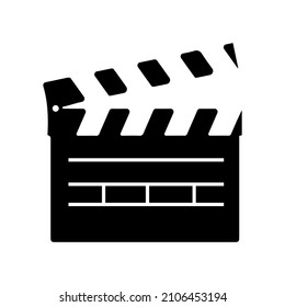Movie Clapperboard with stripes template. Vector black illustration isolated on white background
