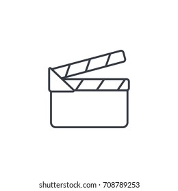 movie clapperboard thin line icon. Linear vector illustration. Pictogram isolated on white background