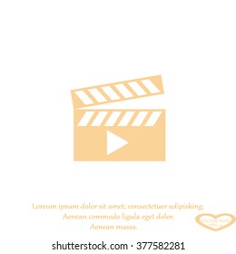 Movie clapperboard - vector icon
