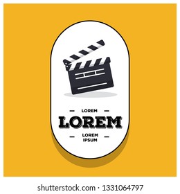 Movie Clapperboard Vector Illustration Badge Sticker Design