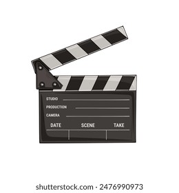 Movie Clapperboard, Vektorillustration isoliert auf weißem Hintergrund