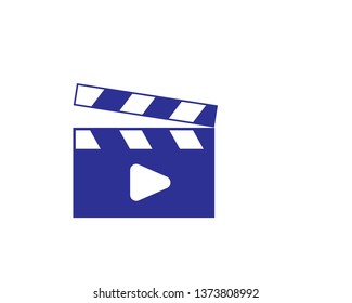 Movie clapping board logo. Vector logotype design. - Vector
