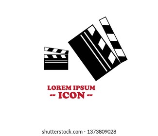 Movie clapping board logo. Vector logotype design. - Vector
