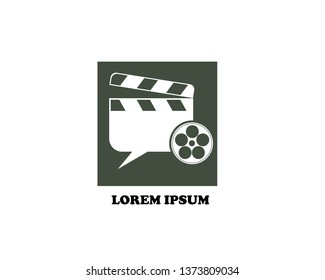 Movie clapping board logo. Vector logotype design. - Vector
