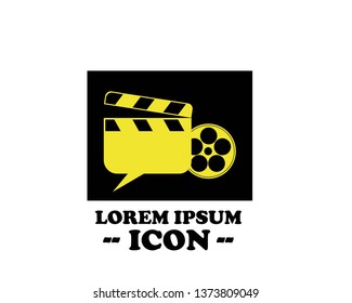 Movie clapping board logo. Vector logotype design. - Vector
