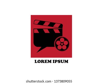Movie clapping board logo. Vector logotype design. - Vector
