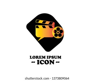 Movie clapping board logo. Vector logotype design. - Vector

