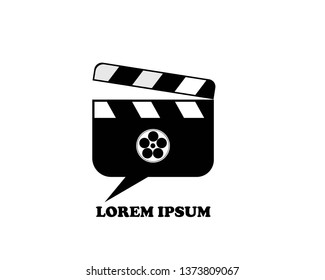 Movie clapping board logo. Vector logotype design. - Vector
