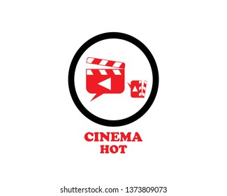 Movie clapping board logo. Vector logotype design. - Vector
