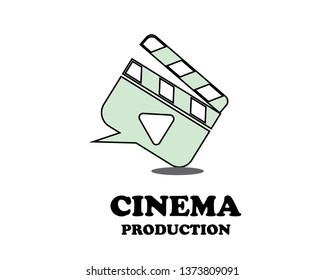 Movie clapping board logo. Vector logotype design. - Vector
