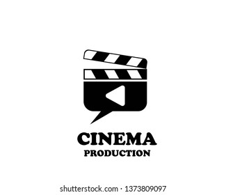 Movie clapping board logo. Vector logotype design. - Vector
