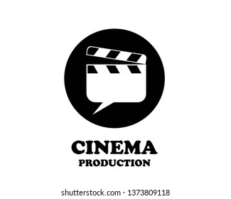Movie clapping board logo. Vector logotype design. - Vector
