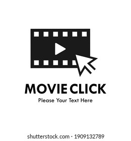 Movie click logo template illustration