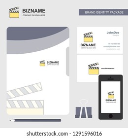 Movie clip Business Logo, File Cover Visiting Card and Mobile App Design. Vector Illustration