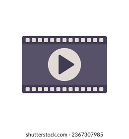 Vector plano del icono de clip de película. Montaje de video. Edición de movimiento aislada