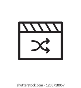 movie clip icon in trendy flat style with player button icon inside 