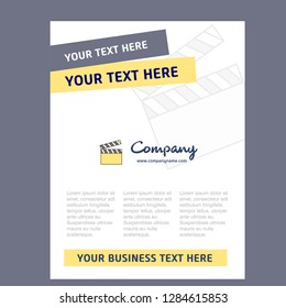 Movie Clip Title Page Design For Company Profile ,annual Report, Presentations, Leaflet, Brochure Vector Background