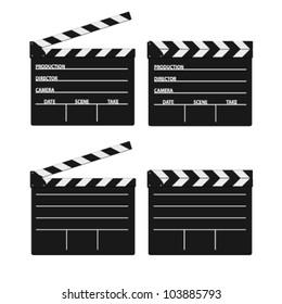 Movie Clipper White Vector On White Background