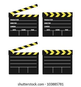 Movie Clipper Yellow Vector On White Background