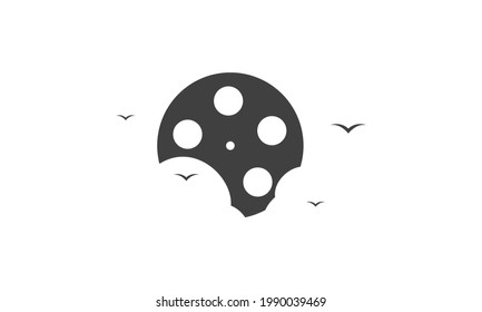 movie with cloud sky logo symbol vector icon illustration graphic design