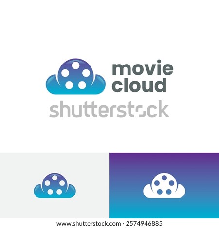 movie cloud vector logo design