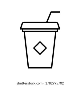 movie concept drink icon with black outline style