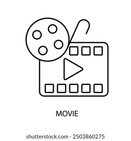 movie concept line icon. Simple element illustration. movie concept outline symbol design.