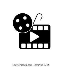 movie concept line icon. Simple element illustration. movie concept outline symbol design.