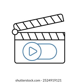 movie concept line icon. Simple element illustration. movie concept outline symbol design.