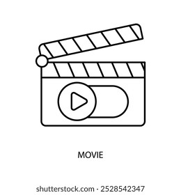 movie concept line icon. Simple element illustration. movie concept outline symbol design.