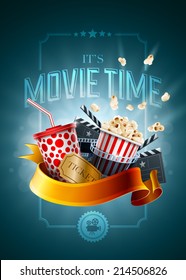 Movie Concept Poster Design Template. Detailed Vector Illustration.