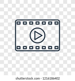 Movie concept vector linear icon isolated on transparent background, Movie concept transparency concept in outline style