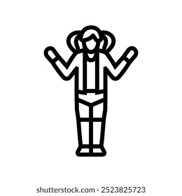 movie cosplay female line icon vector. movie cosplay female sign. isolated contour symbol black illustration