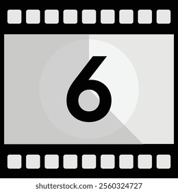 Movie Countdown Frame. Retro design. Old film movie timer count. Vintage cinema. Number count. Vector illustration.