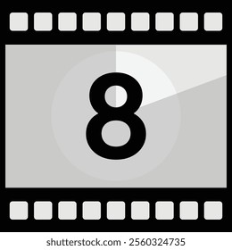 Movie Countdown Frame. Retro design. Old film movie timer count. Vintage cinema. Number count. Vector illustration.