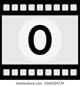 Movie Countdown Frame. Retro design. Old film movie timer count. Vintage cinema. Number count. Vector illustration.