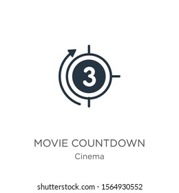 Movie countdown icon vector. Trendy flat movie countdown icon from cinema collection isolated on white background. Vector illustration can be used for web and mobile graphic design, logo, eps10
