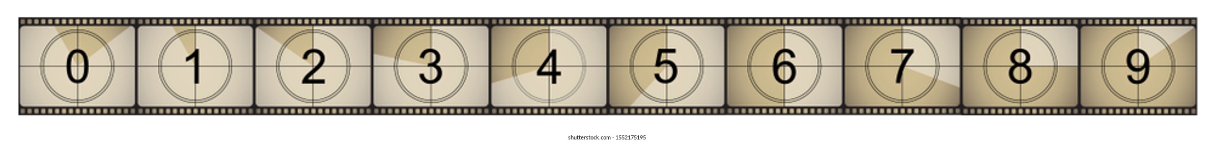 Movie countdown retro cinema. Vector illustration in a flat style.
