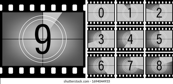 Movie Countdown Retro Style Television Screen Stock Vector (Royalty ...