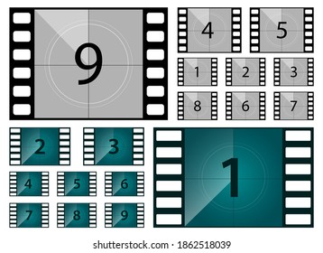 Movie countdown vector design illustration isolated on white background