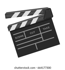 Movie cracker.Making movie single icon in monochrome style vector symbol stock illustration web.
