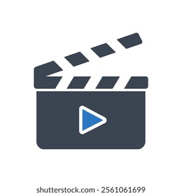 Movie Creation Icon On White Background