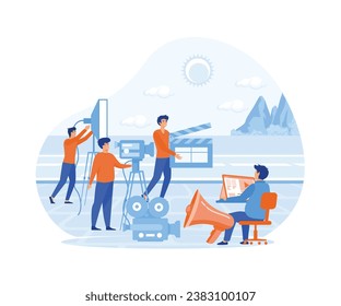 Movie creation team isolated cartoon character on white background. flat vector modern illustration 
