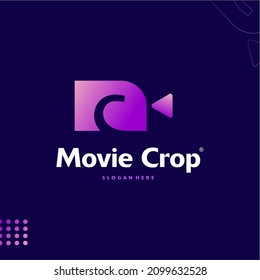 Movie Crop logo vector abstract, abstract cinema logo vector template, movie logo