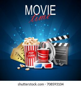 movie design above background blue.vector illustration