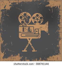 Movie design on old paper background,vector