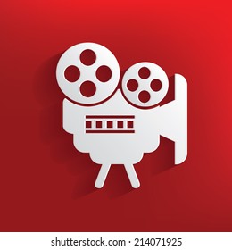 Movie design on red background,clean vector